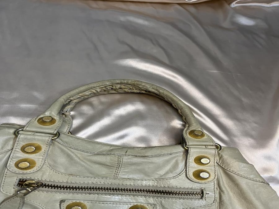 Balenciaga Beige Leather Tote Bag