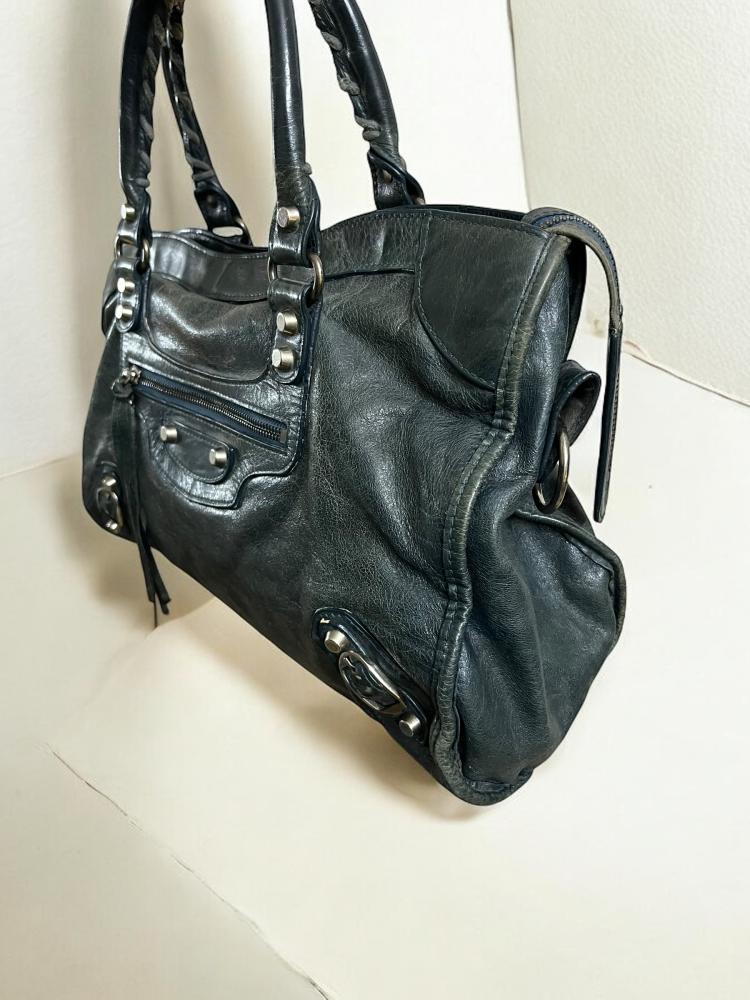 Balenciaga Classic City Leather Handbag Navy