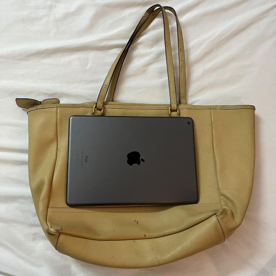 Coach Beige Leather Tote Bag