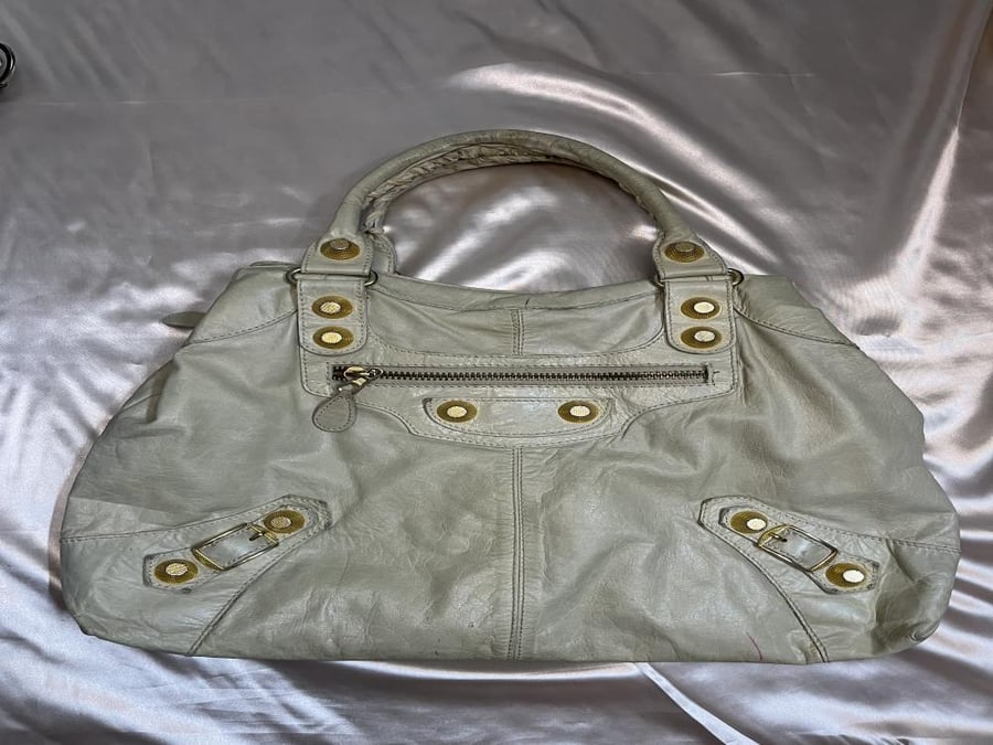 Balenciaga Beige Leather Tote Bag