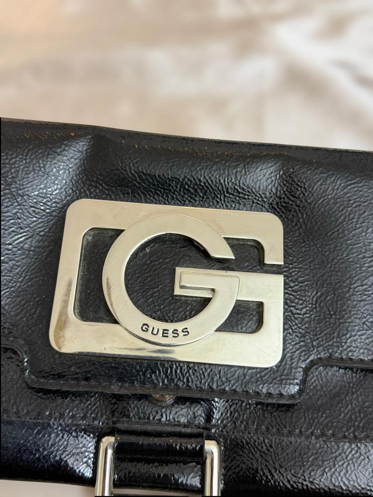 Guess Black Patent Clutch