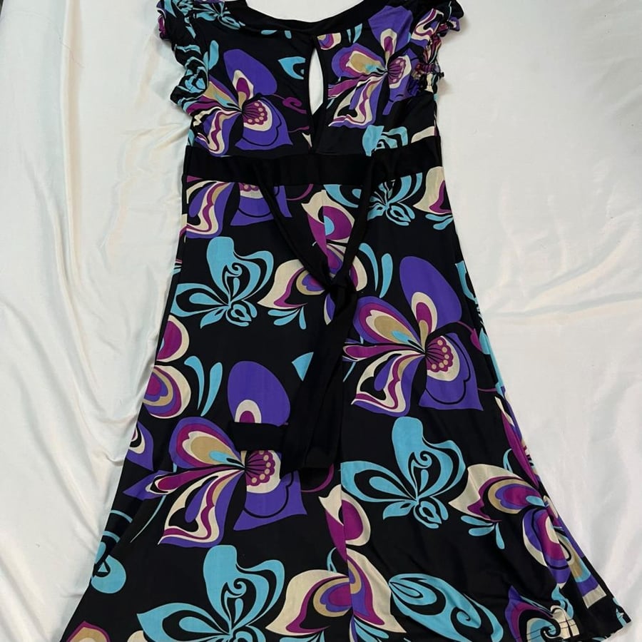 Sandro Ferrone Floral Print Short Sleeve Mini Dress - Size 48 -L