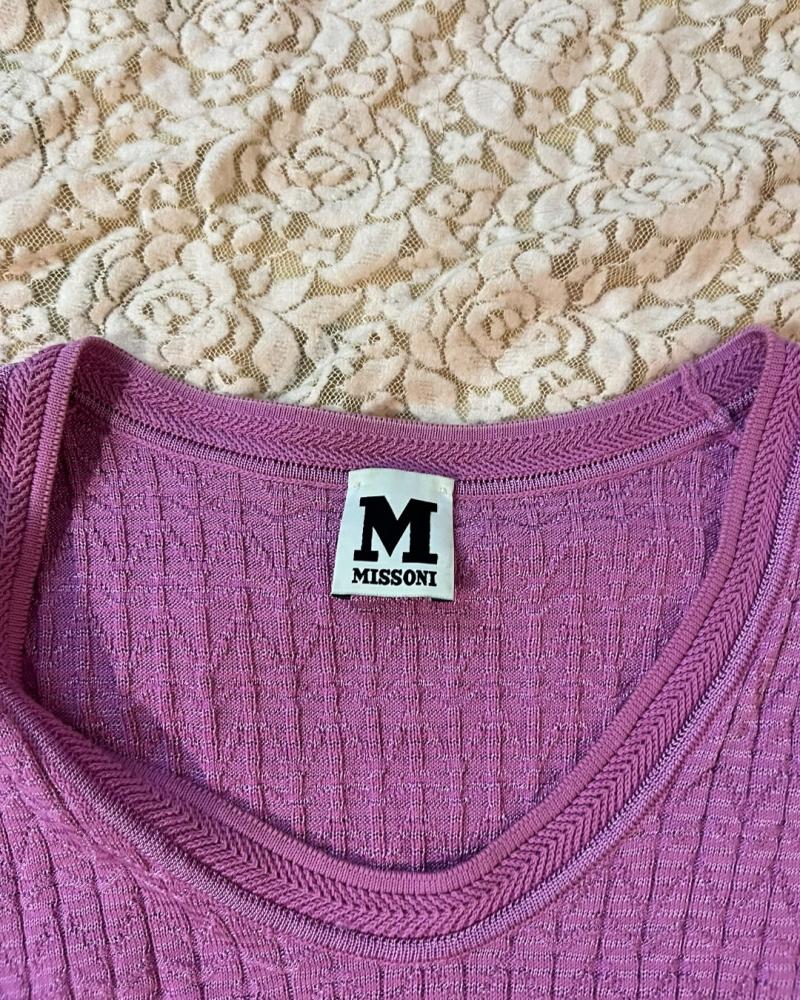 M Missoni Purple Cable Knit Vest a size L