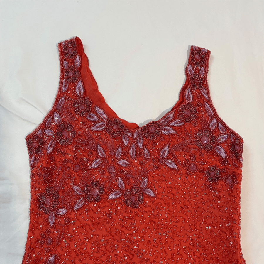 Aftershock Redes  Floral Beaded Sleeveless Top - size m