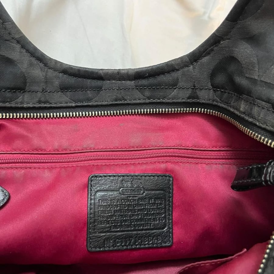 Coach Black Monogram Canvas Shoulder Bag