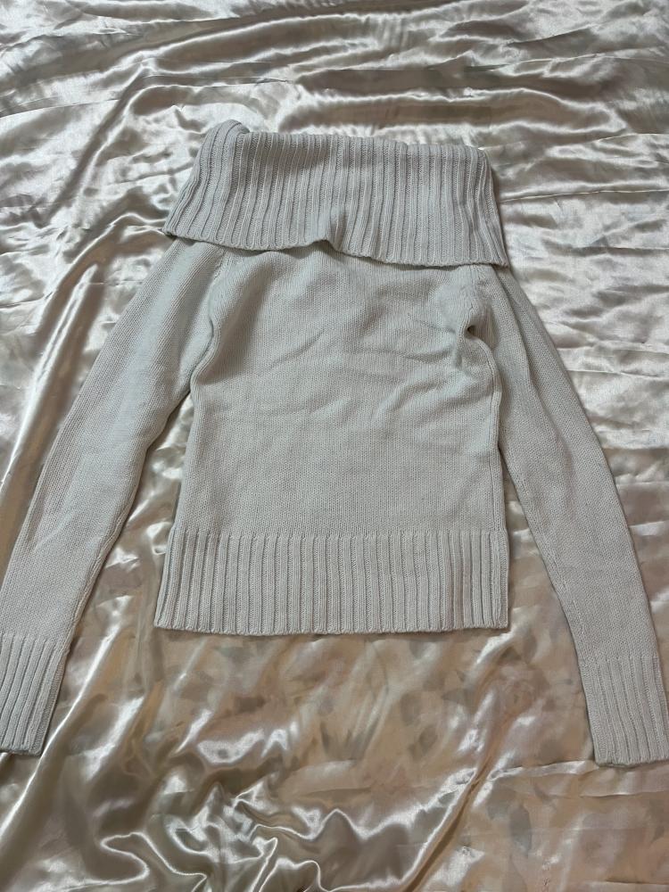 Jennyfer White Off-the-Shoulder Knit Sweater - Size M
