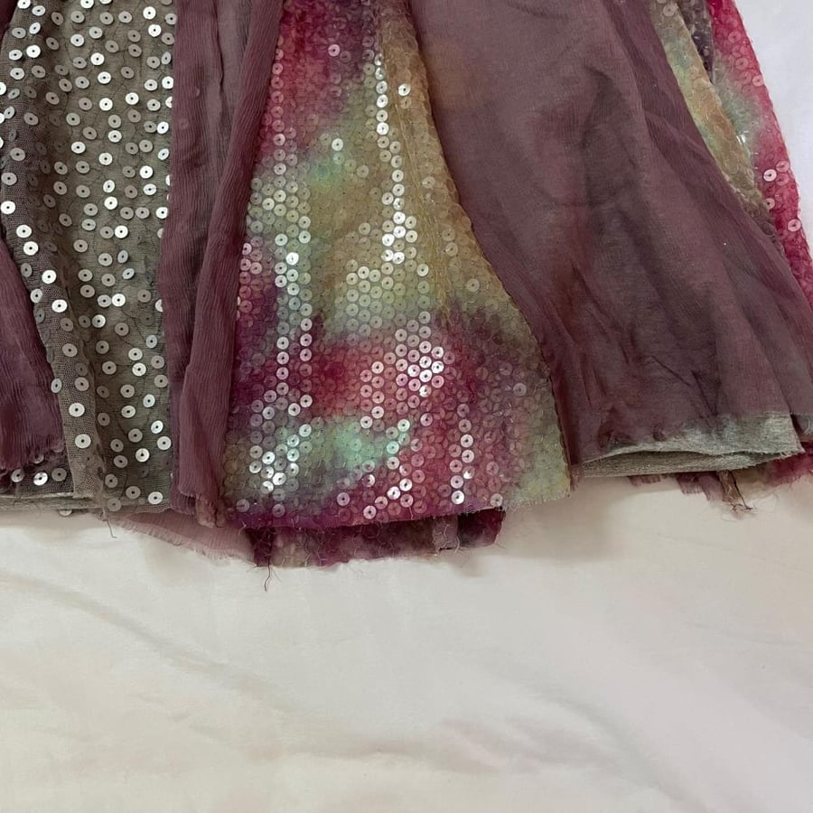 Cyberg Wear Purple Chiffon and Sequin Layered Skirt - Size M