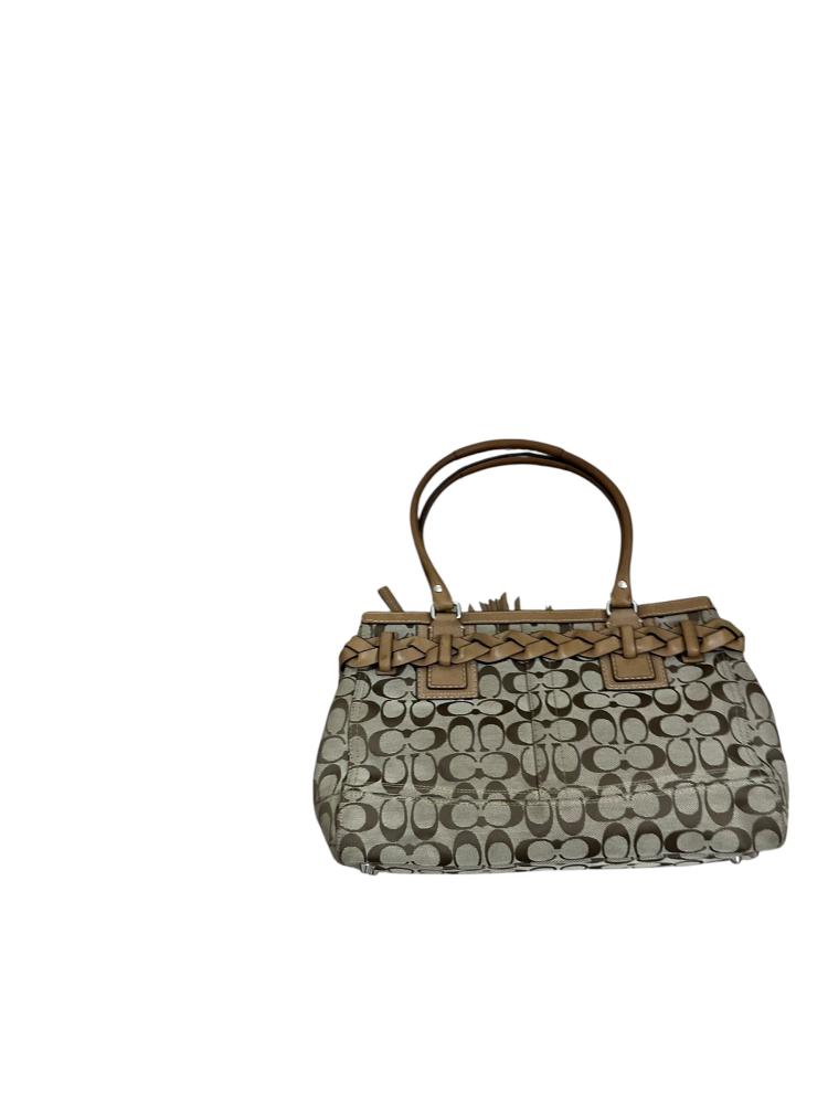 COACH C Signature Canvas Leather Hampton Shoulder Tote Bag A0932-F13065
