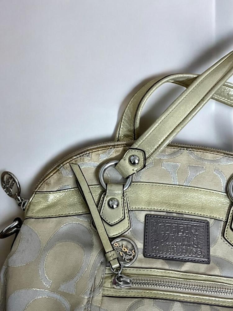COACH Shoulder Bag Signature Jacquard Gold Bag