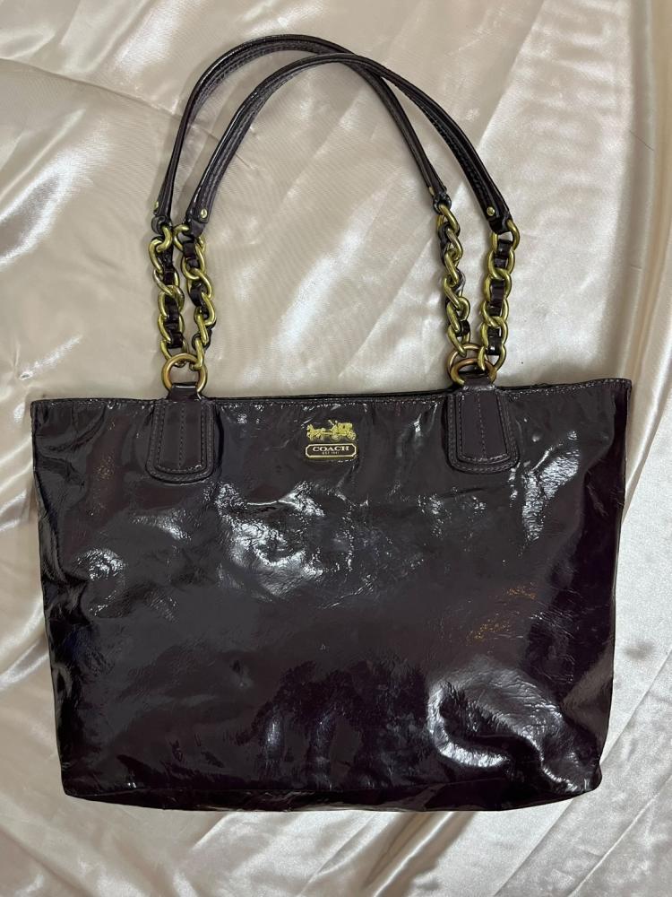 Coach Patent Leather Tote Bag