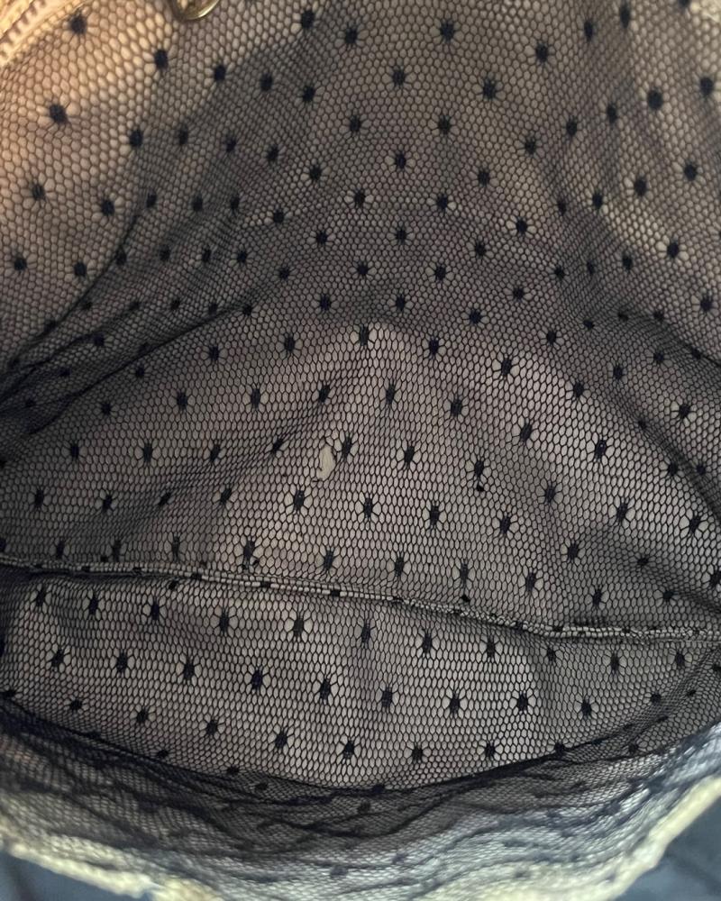 REDValentino Black Nylon Mesh Polka Dot Lining Tote Bag