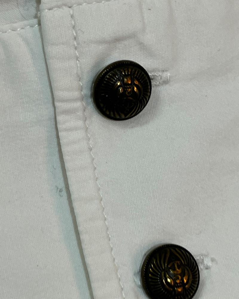 Just Cavalli White Button-Down Shirt - Size M