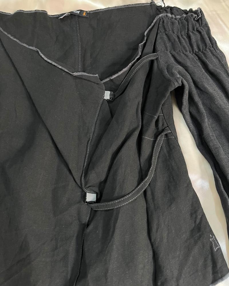 Cop.Copine Paris Black Off-The-Shoulder Asymmetric Top- size L