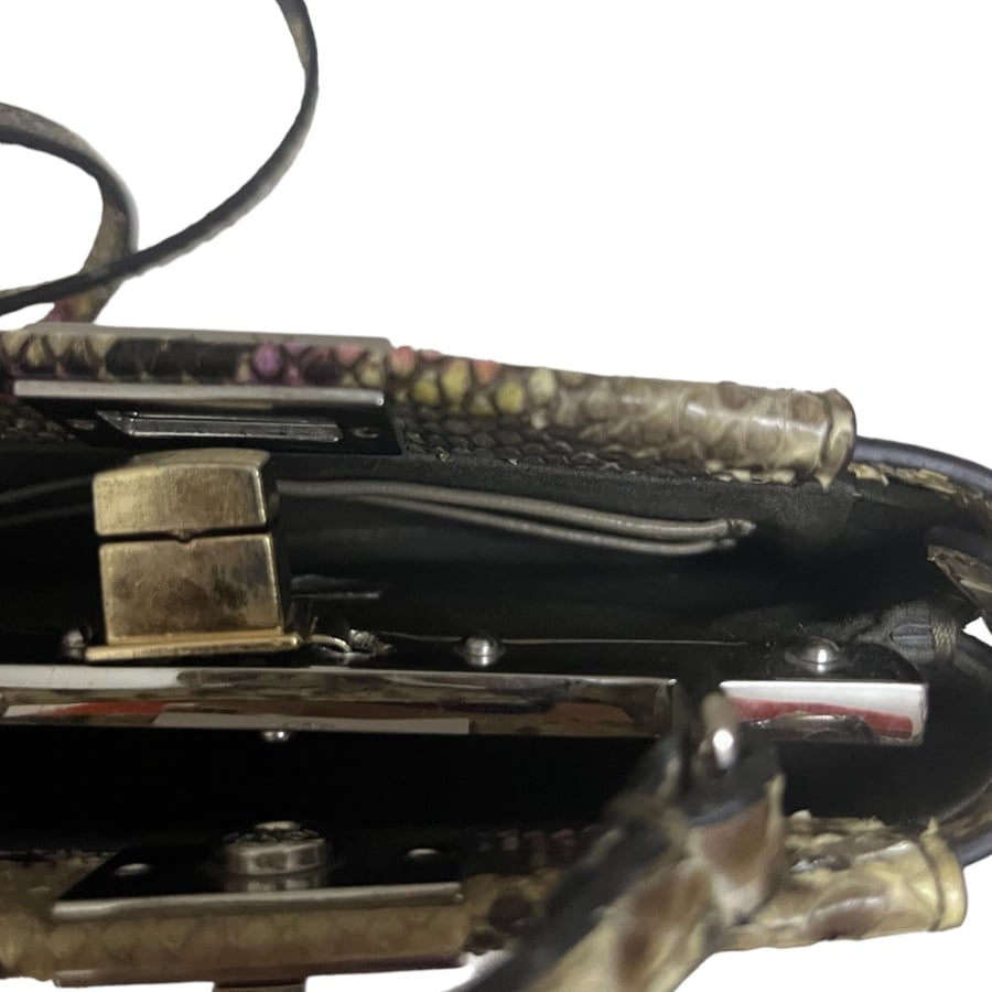 Fendi Python Leather Mini Peekaboo Top Handle Bag