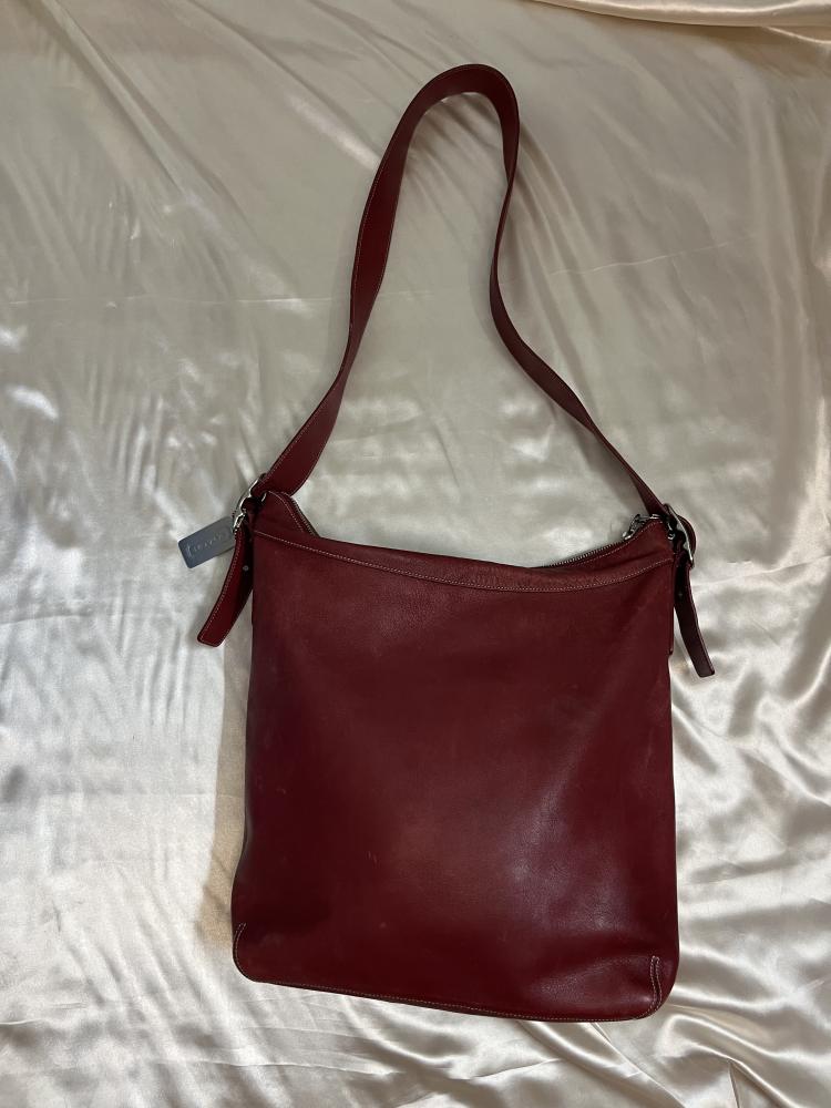 Coach Red Leather Shoulder Bag