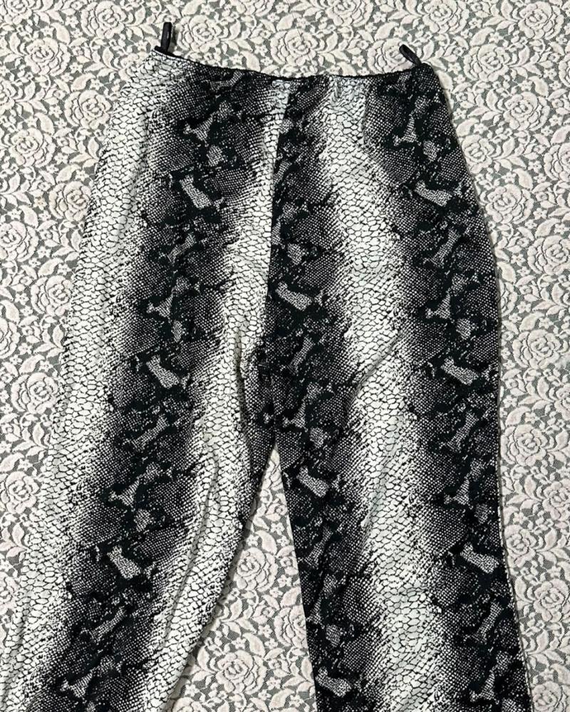 A&K Collection Snakeskin Print Halter Top & Trousers Set — Size 42