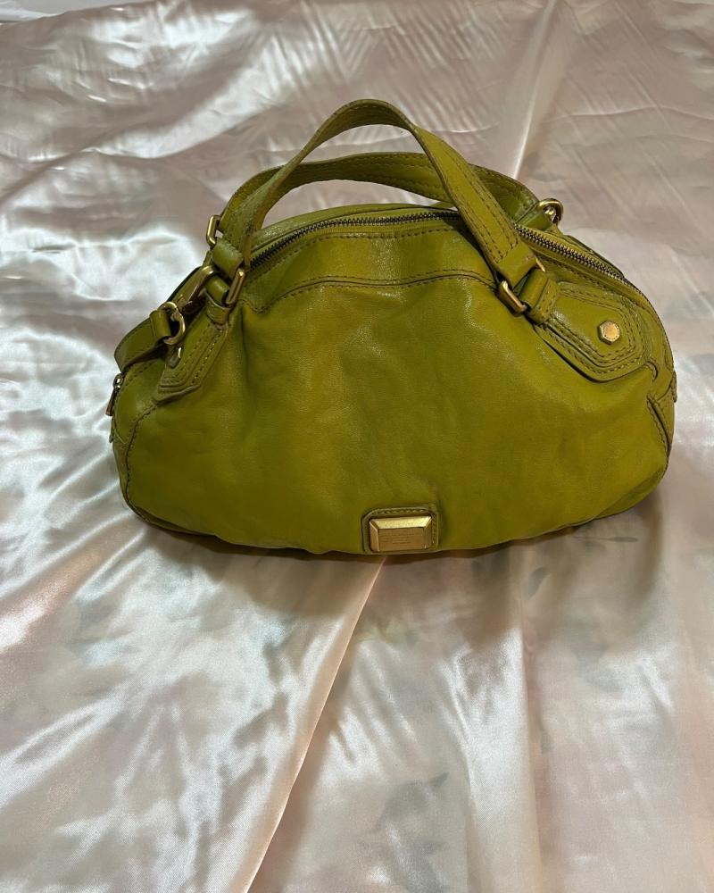 Marc by Marc Jacobs Lime Green Leather Classic Q Groovee Satchel Bag