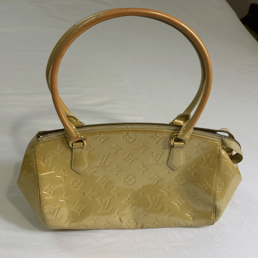Louis Vuitton Yellow Monogram Vernis Leather Handbag