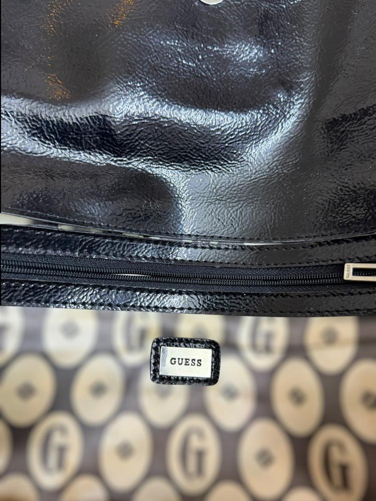 Guess Black Patent Clutch