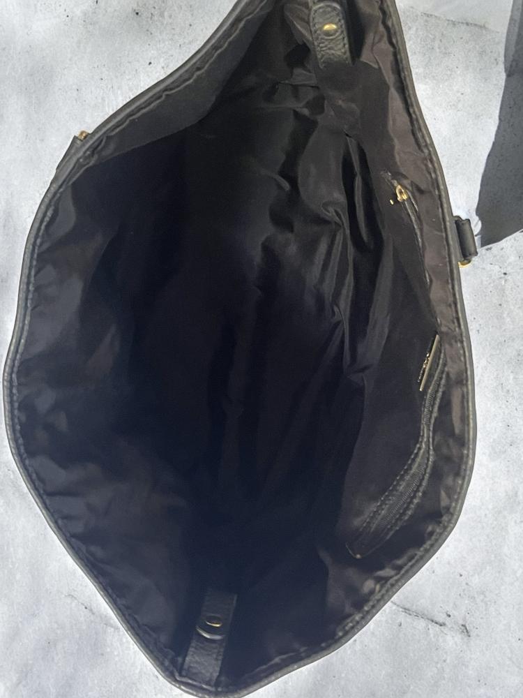 Carolina Herrera Black leather monogram Tote