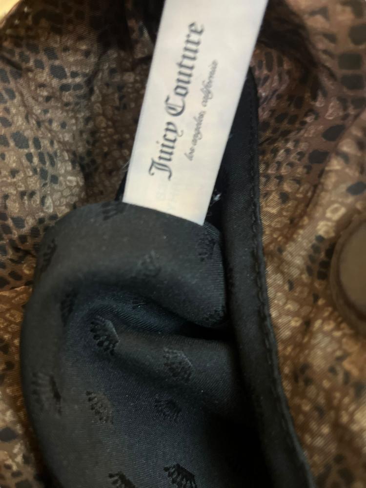 JUICY COUTURE Brown Nylon Snakeskin Large Tote/Shoulder Bag w/Umbrella Section