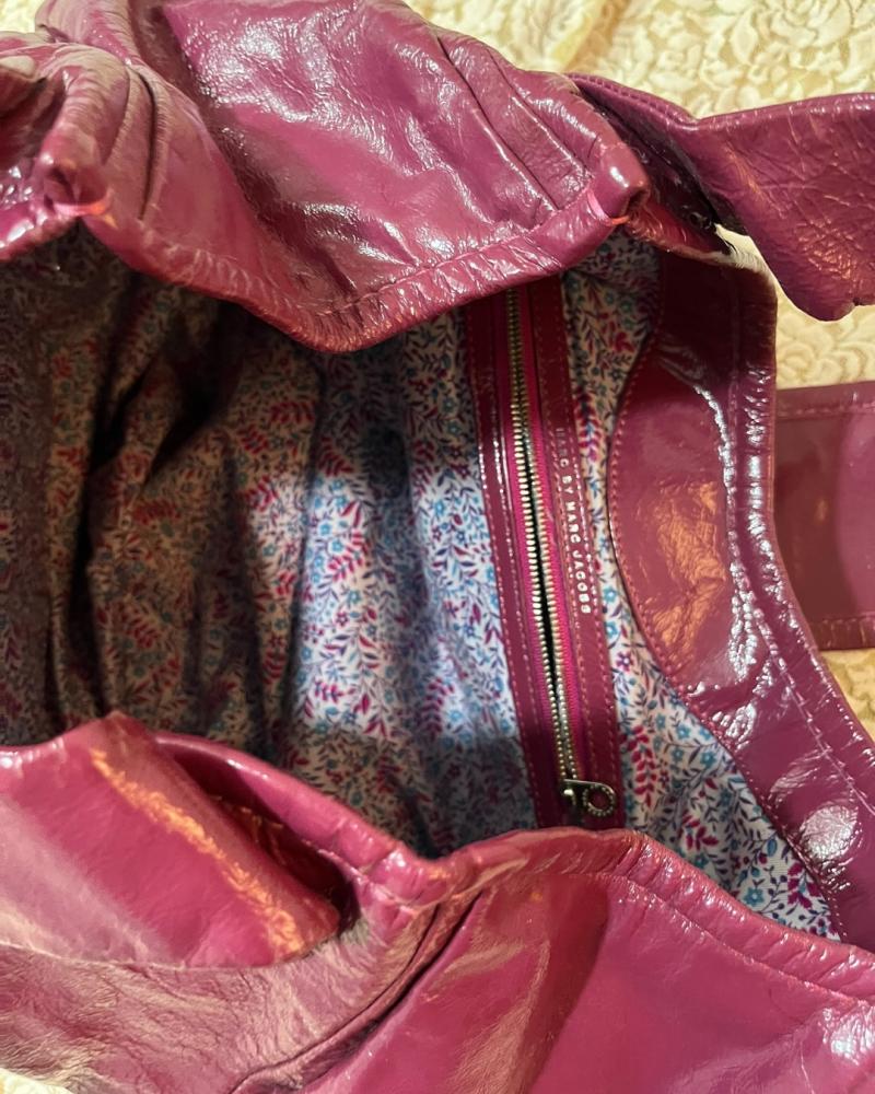 Marc by Marc Jacobs Plum Patent Leather Hobo Bag