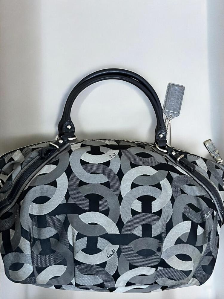COACH SIGNATURE MONOGRAM BUCKLE DETAIL 2 WAY SHOULDER BAG