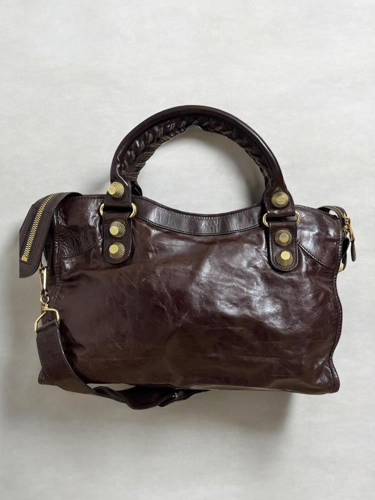 Balenciaga Charbon Leather GGH Classic City Tote