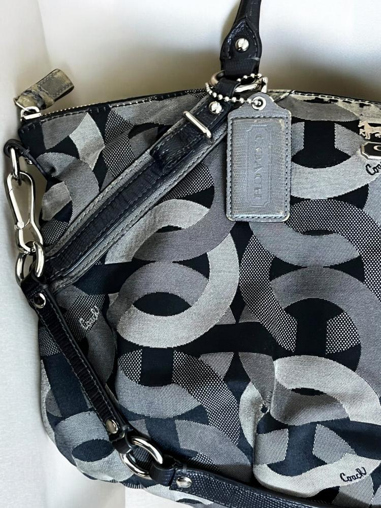 COACH SIGNATURE MONOGRAM BUCKLE DETAIL 2 WAY SHOULDER BAG