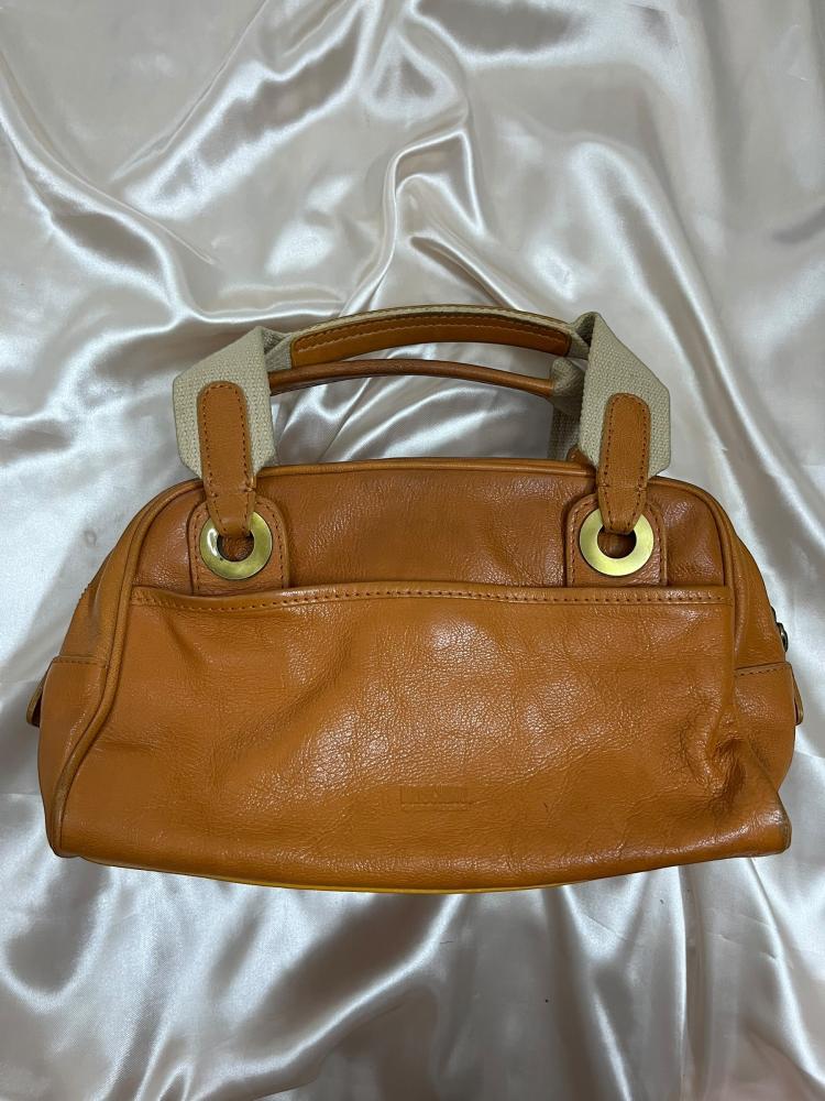 Moschino Orange Leather Handbag