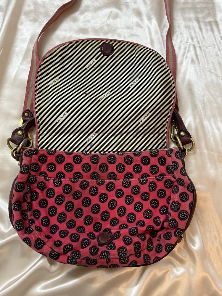 Juicy Couture Pink Velour Floral Pattern Shoulder Bag