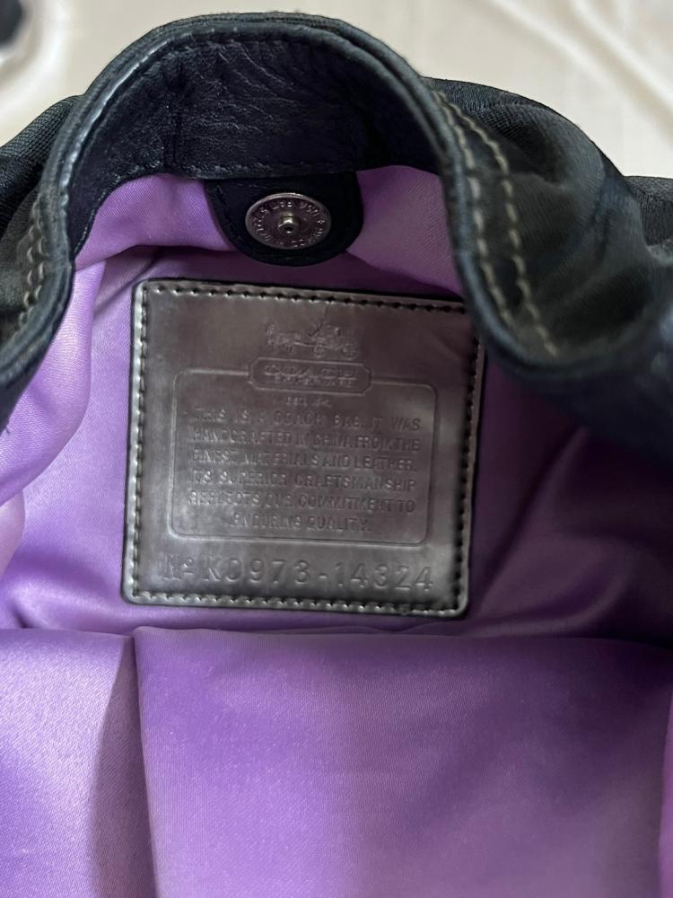 Coach Black Signature Fabric Shoulder Bag