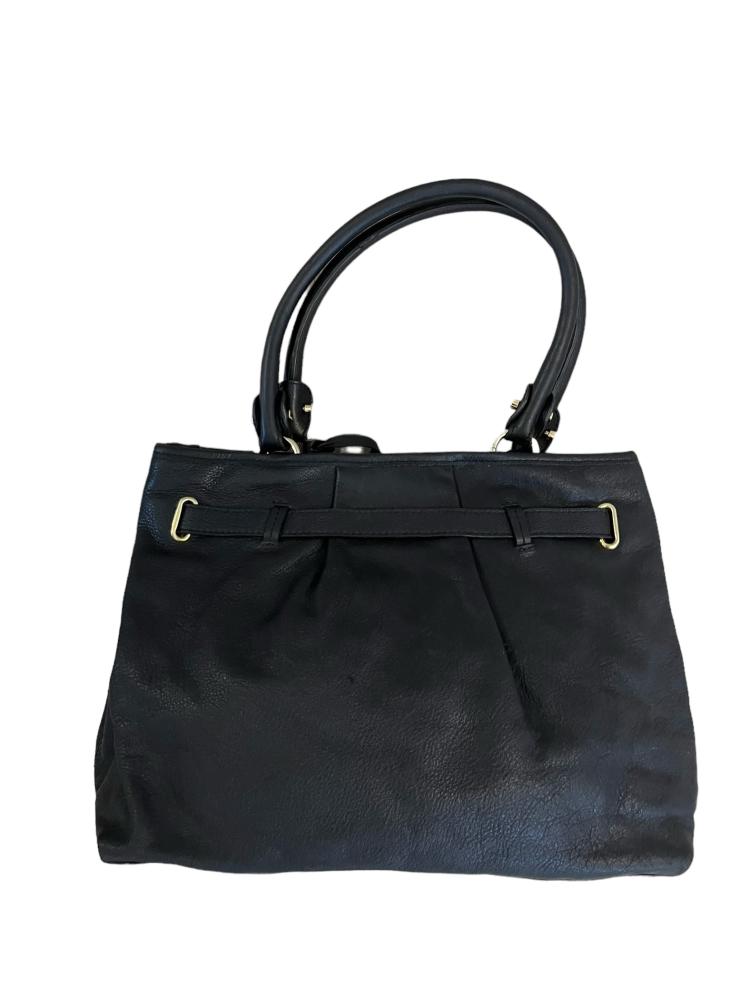 Salvatore Ferragamo Gancini Lock Belted Satchel Leather Medium