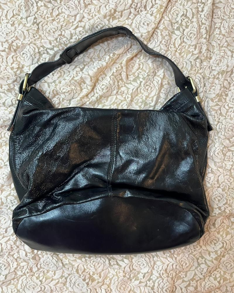 Givenchy Black Crinkled Leather Pocket Shoulder Bag