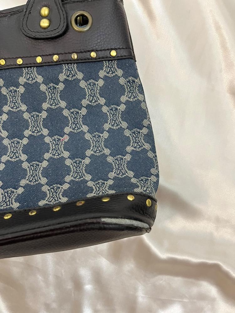 Celine Blue Monogram Canvas Tote Bag