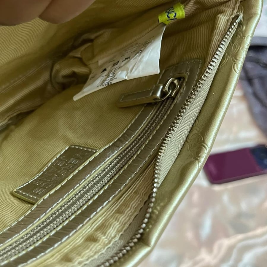 Versace Jeans Metallic Gold Monogram Shoulder Ba