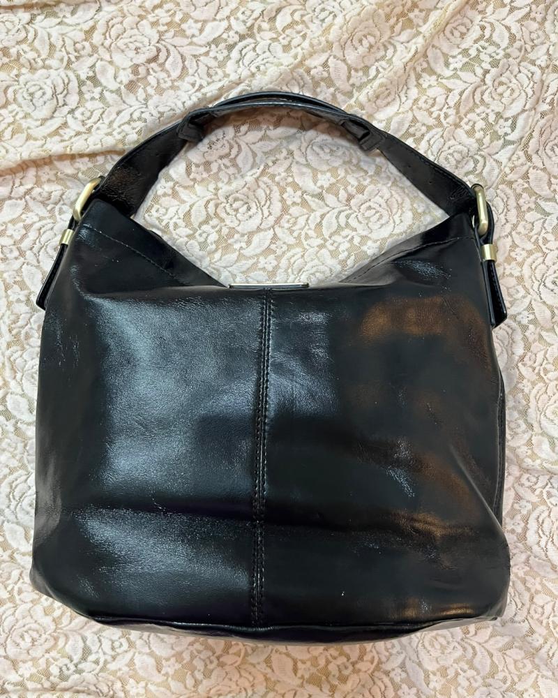 Givenchy Black Crinkled Leather Pocket Bag