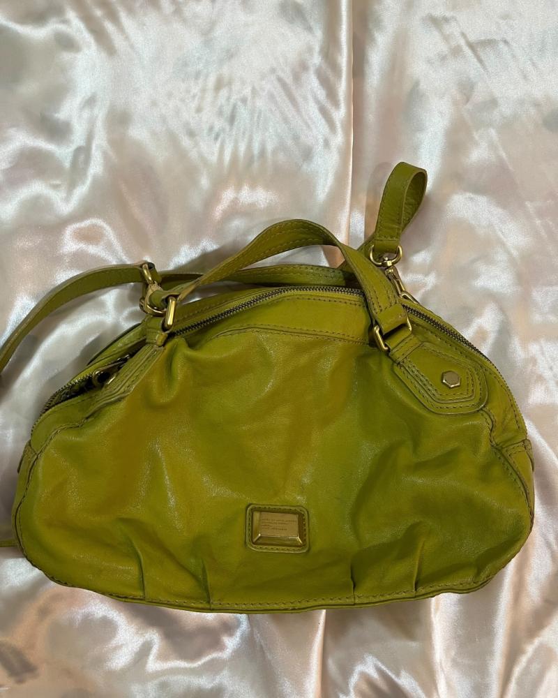 Marc by Marc Jacobs Lime Green Leather Classic Q Groovee Satchel Bag