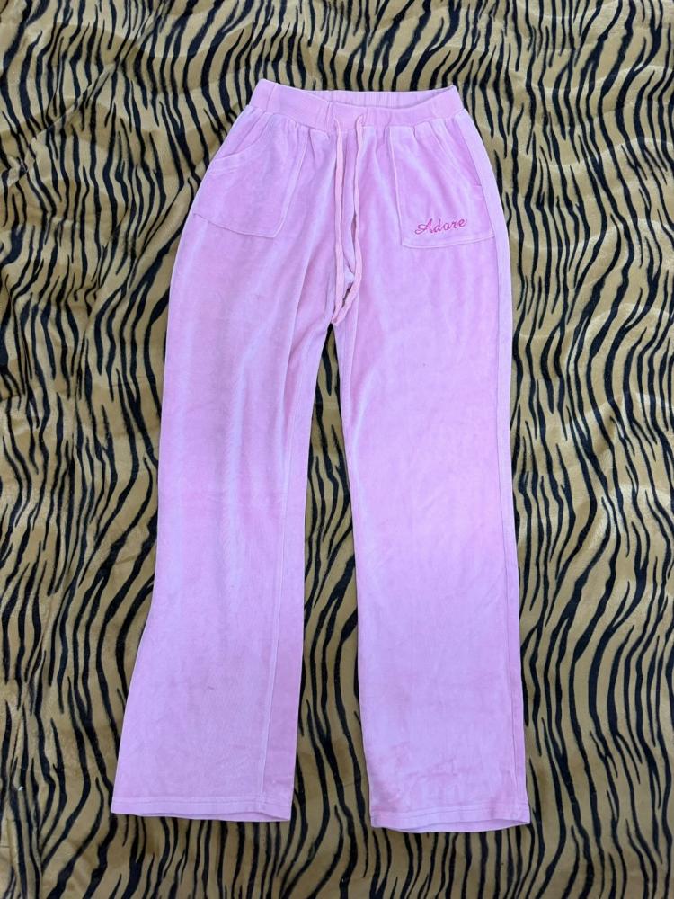 Adore Pink Velour Sweatpants-size L- XL