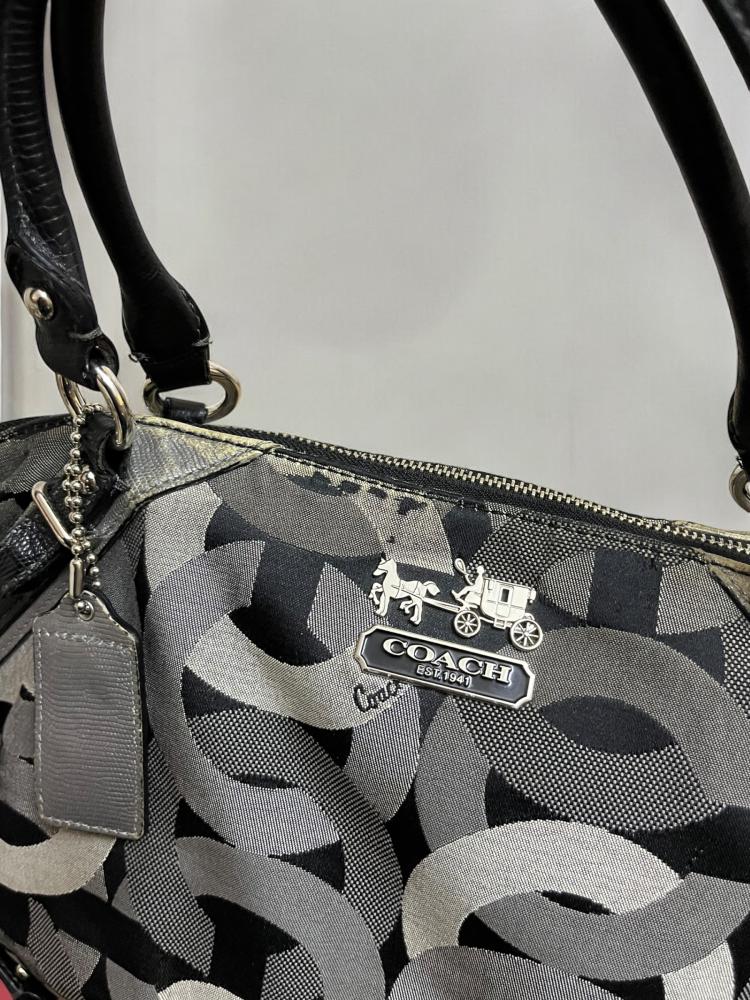 COACH SIGNATURE MONOGRAM BUCKLE DETAIL 2 WAY SHOULDER BAG
