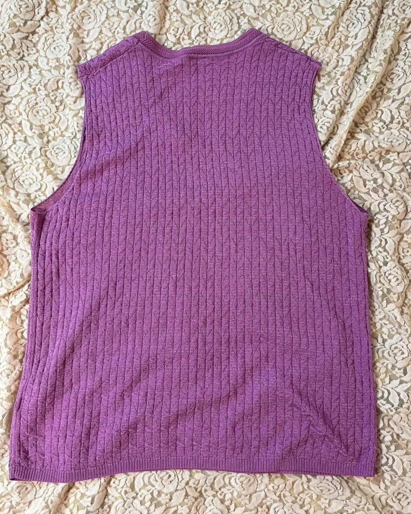 M Missoni Purple Cable Knit Vest a size L