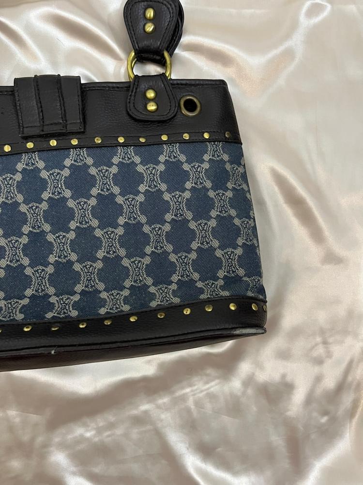 Celine Blue Monogram Canvas Tote Bag
