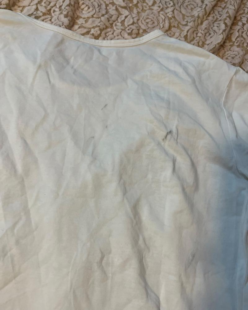 Guess White Rhinestone Logo Short Sleeve T-Shirt - Size m