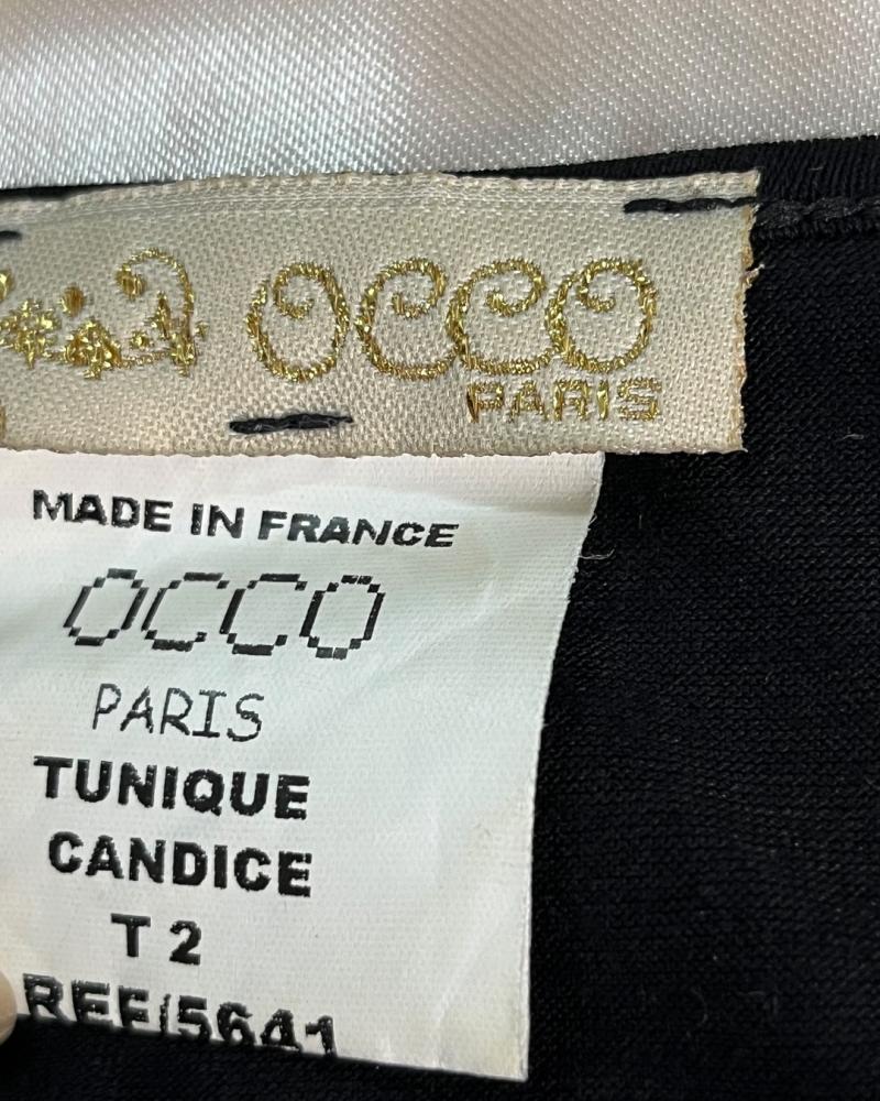 Occo Paris Black Sequined & Embellished Candice Tunique Top - Size M