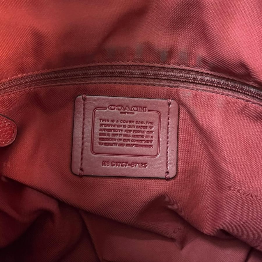 Coach Burgundy Leather Tote Bag
