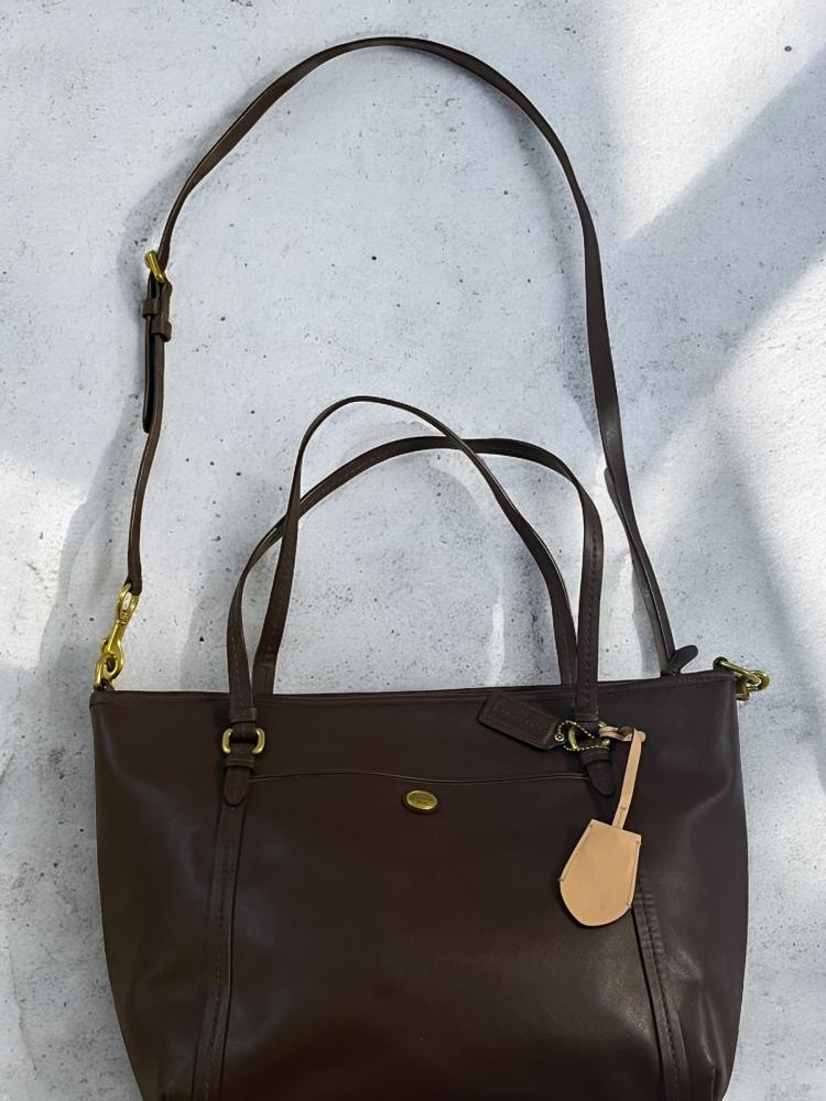 Coach Brown Leather Large Peyton Top Handle Bag