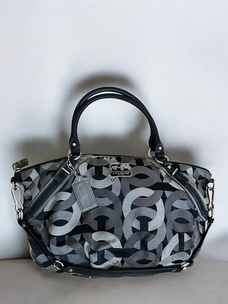 COACH SIGNATURE MONOGRAM BUCKLE DETAIL 2 WAY SHOULDER BAG