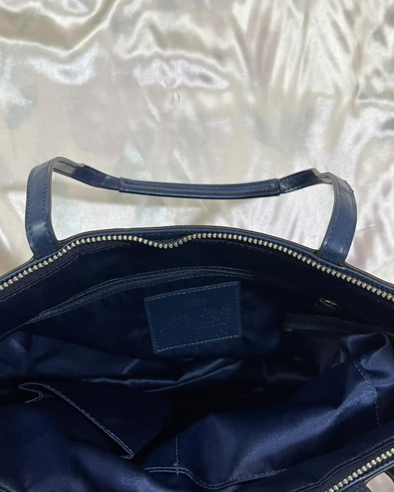 Coach Navy Blue Signature Canvas & Sequin Tote Bag