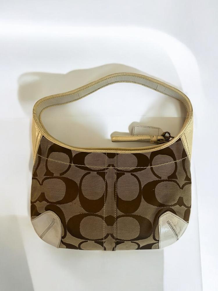 COACH canvas monogram shoulder bag
