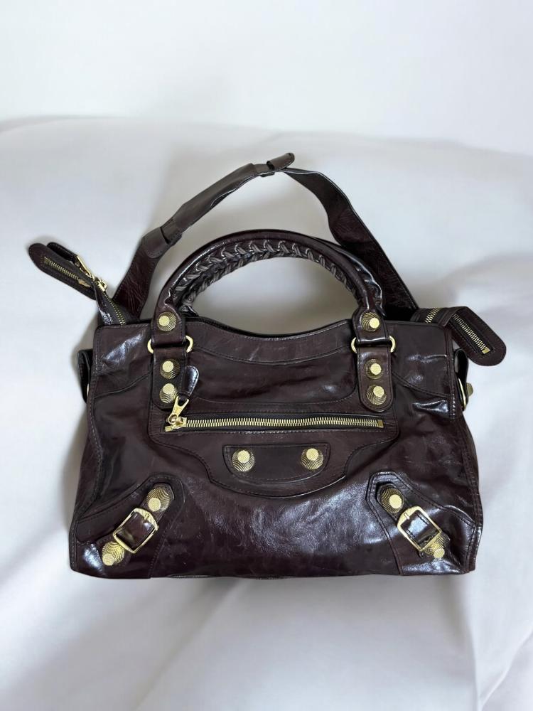 Balenciaga Charbon Leather GGH Classic City Tote